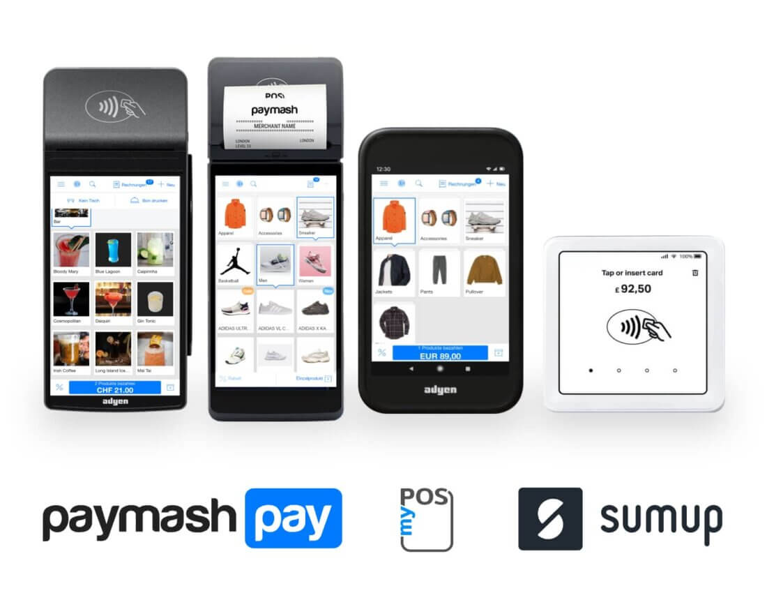Kartenterminals die mit paymash funktionieren von sumup und anderen anbietern
