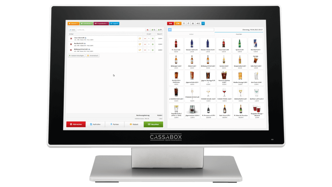So könnte das Kassensystem CASSBOX bei dir aussehen. (Bild: CASSABOX)