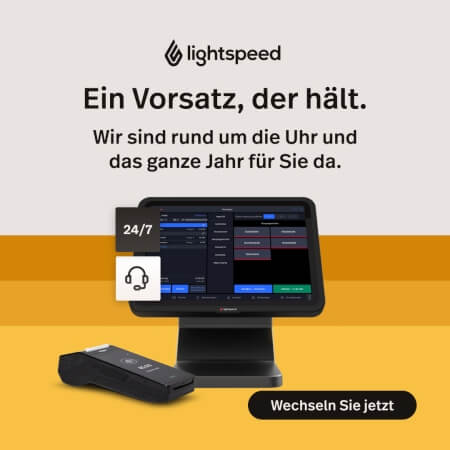 Lightspeed restaurant betont die langen supportzeiten von 365 tagen im jahr und 24 stunden am tag